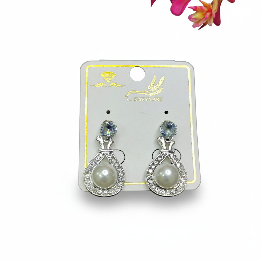 Pearl White Korean Studs