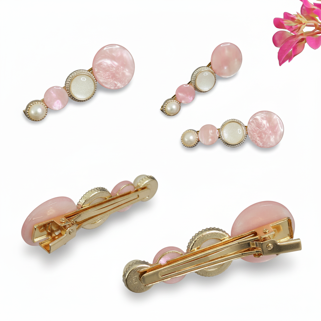 Korean Pink Pearl Clip 1 Pair