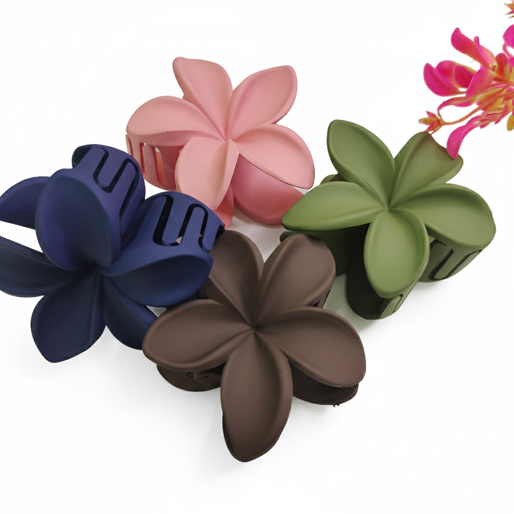 Matte Flower Hair Claws