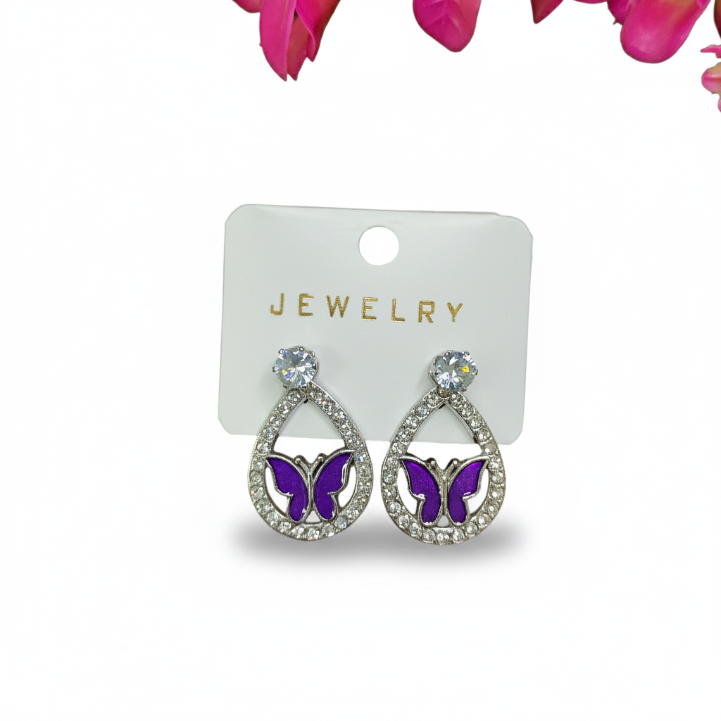Purple Butterfly Premium Studs