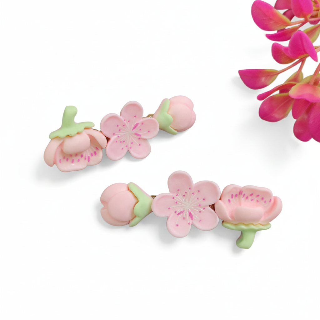 Flower Baby Pink Clips 1 Pair