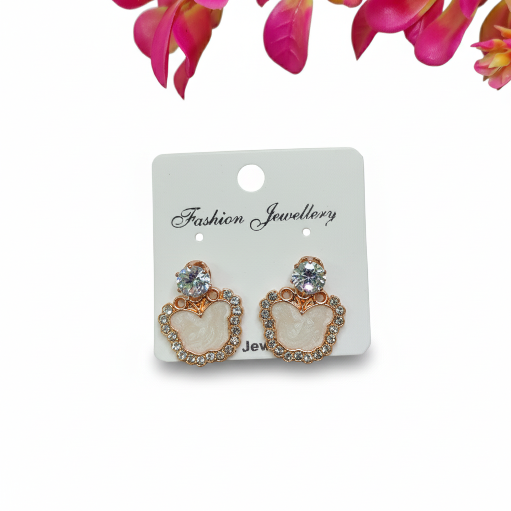 Golden Pearl Korean Studs