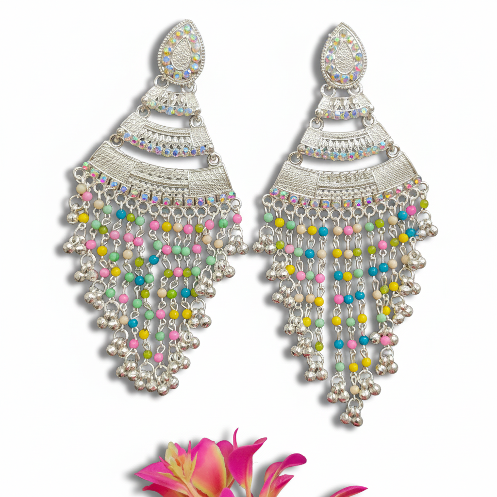 Multicolor Pearl Premium Jhumka