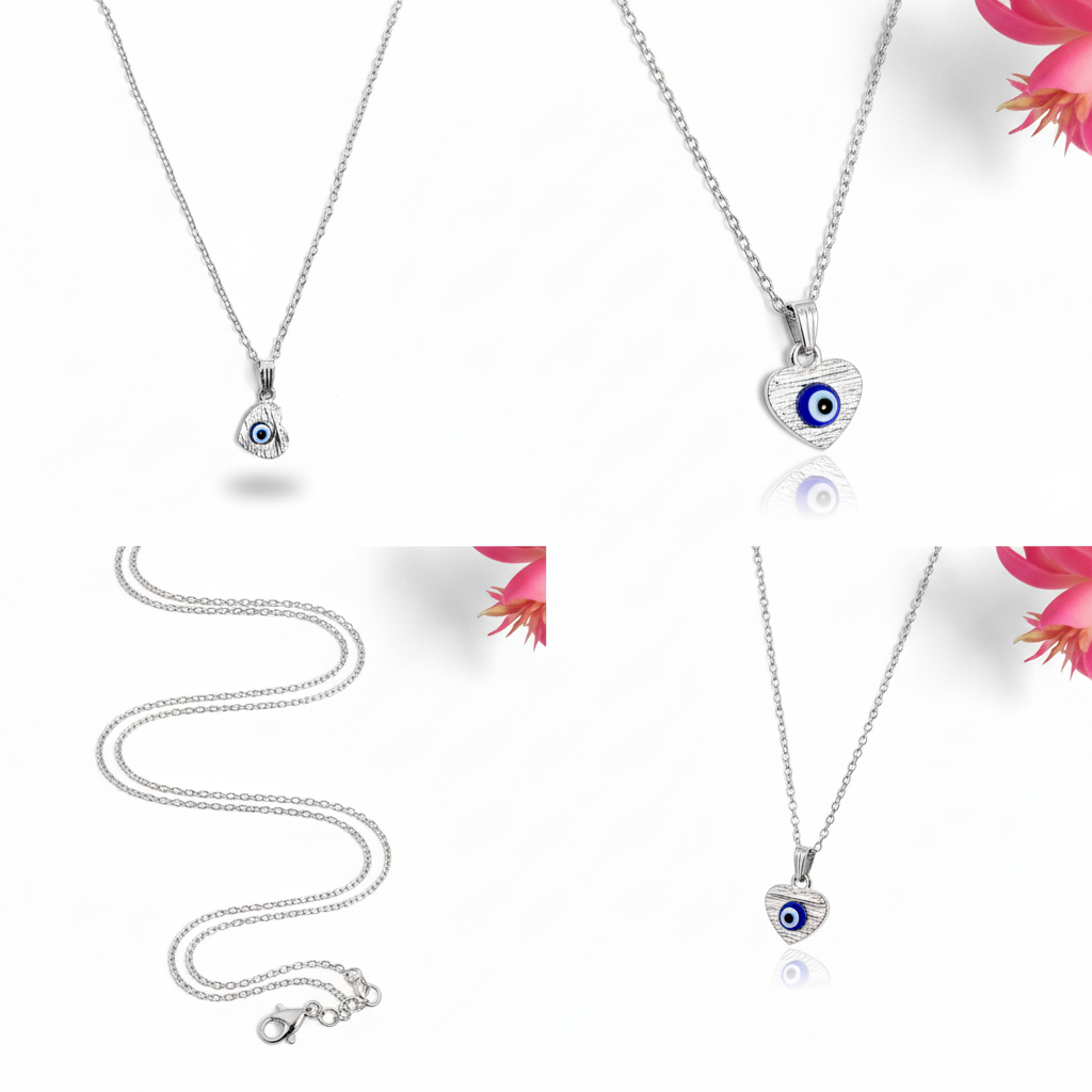 Heart Evil Eye Pendent