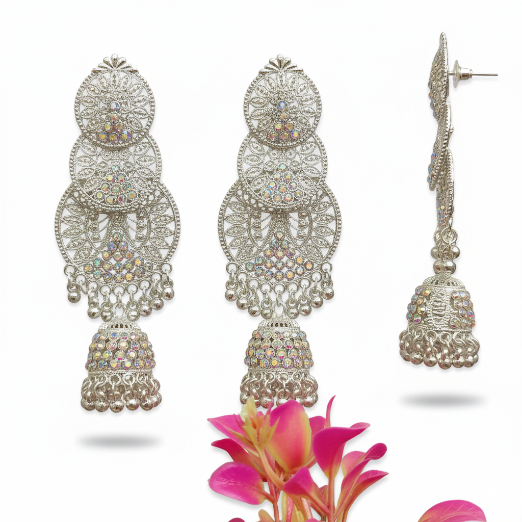 Silver Pearl Premium Jhumka
