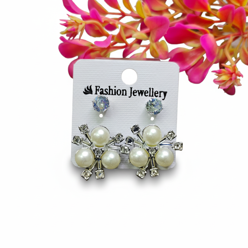 Korean White Pearl Studs Combo