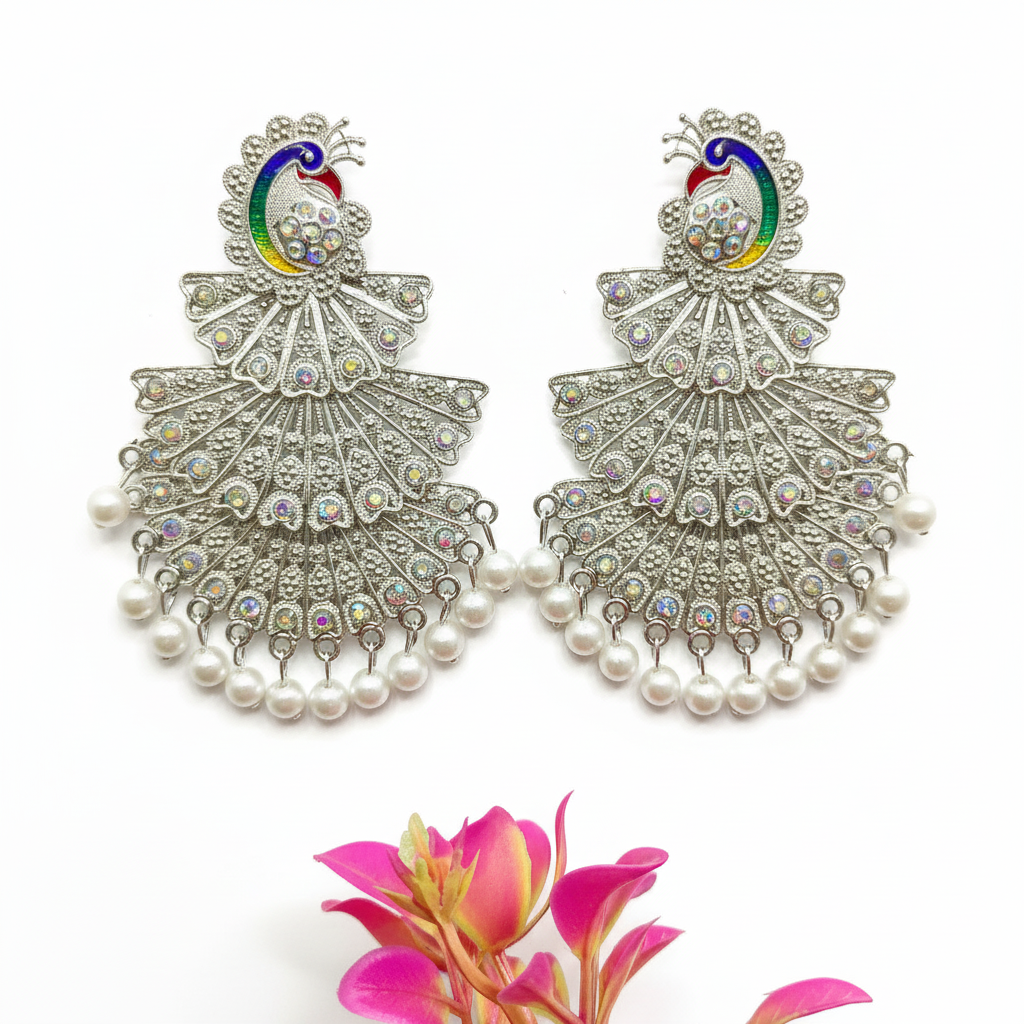 Peacock Pearl Beautiful Jhumka