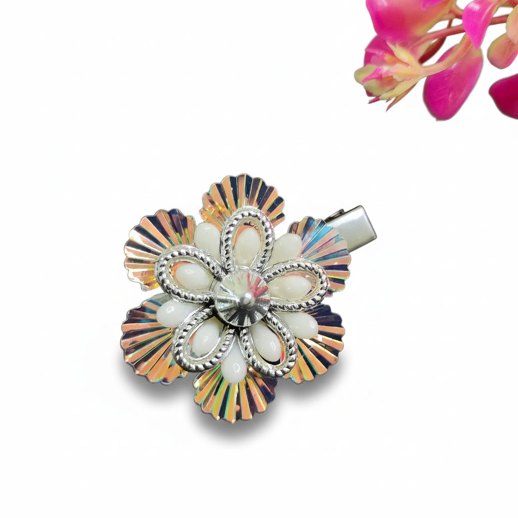 Flower Metal Hair Clips 1 Pair