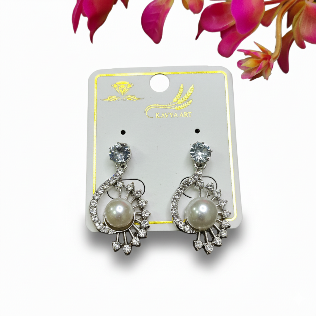 Pearl White Korean Studs