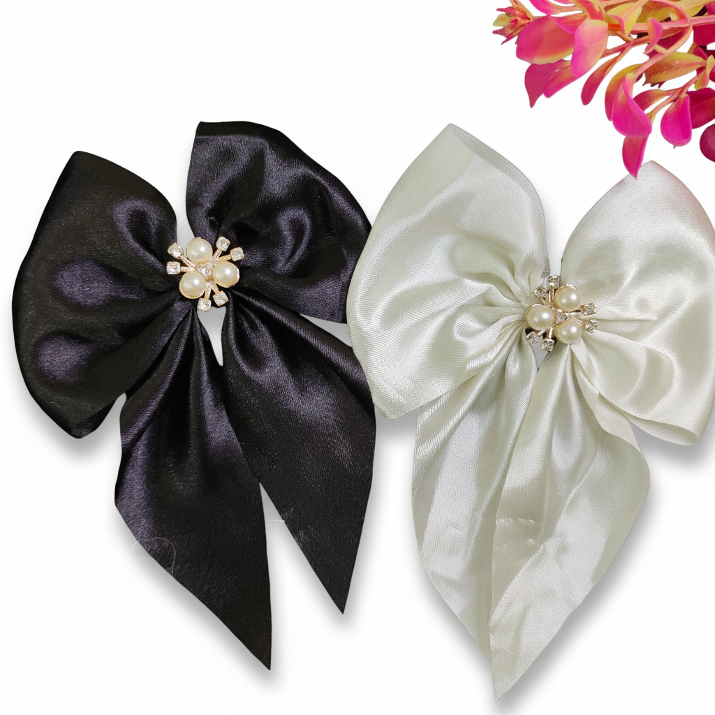 Pearl Long Bow Clips