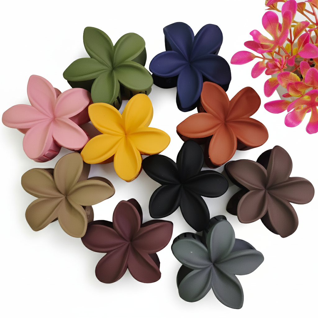 Matte Flower Hair Claws