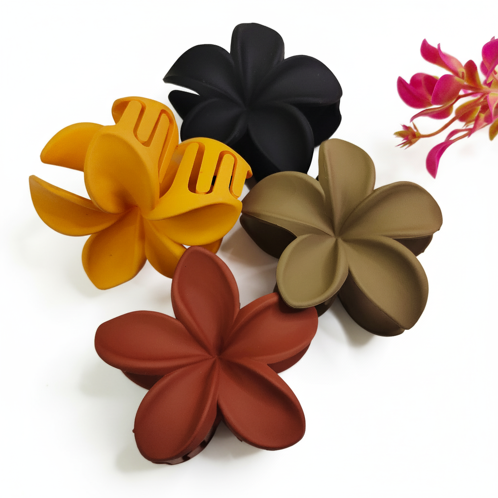 Matte Flower Hair Claws