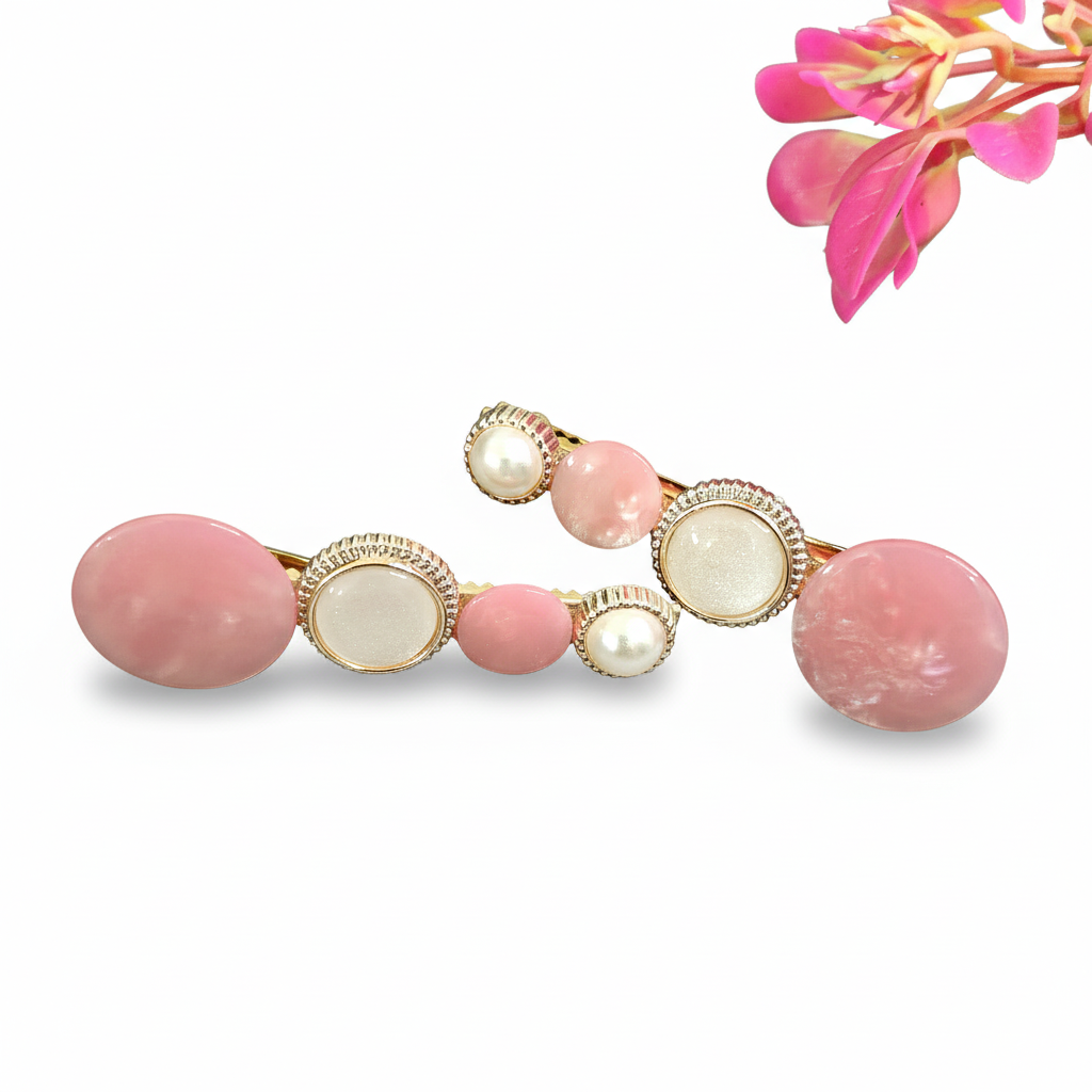 Korean Pink Pearl Clip 1 Pair