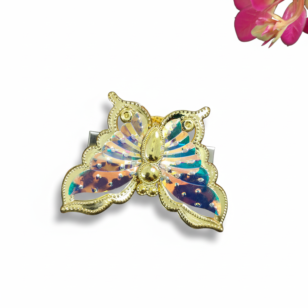 Shiny Metal Hair Clips ( 1 Pair )