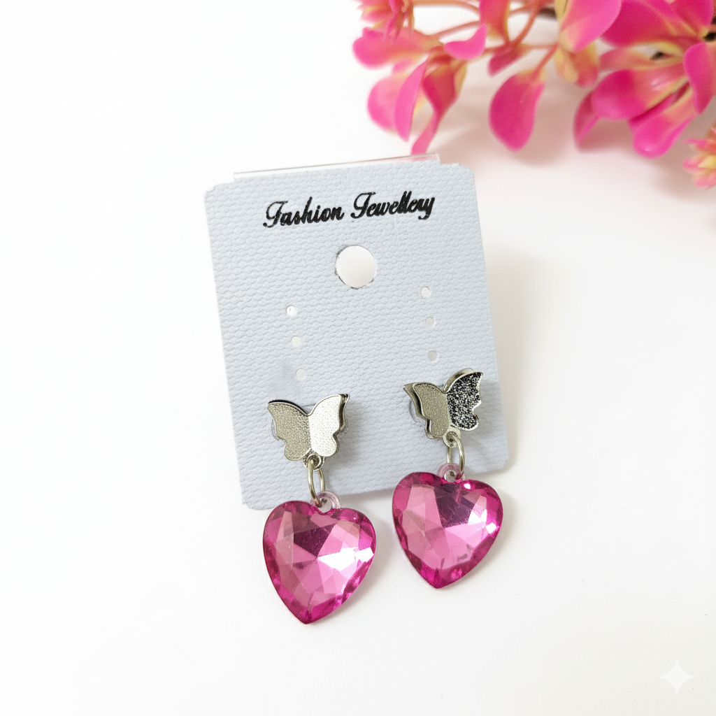 Heart Stone Korean Studs