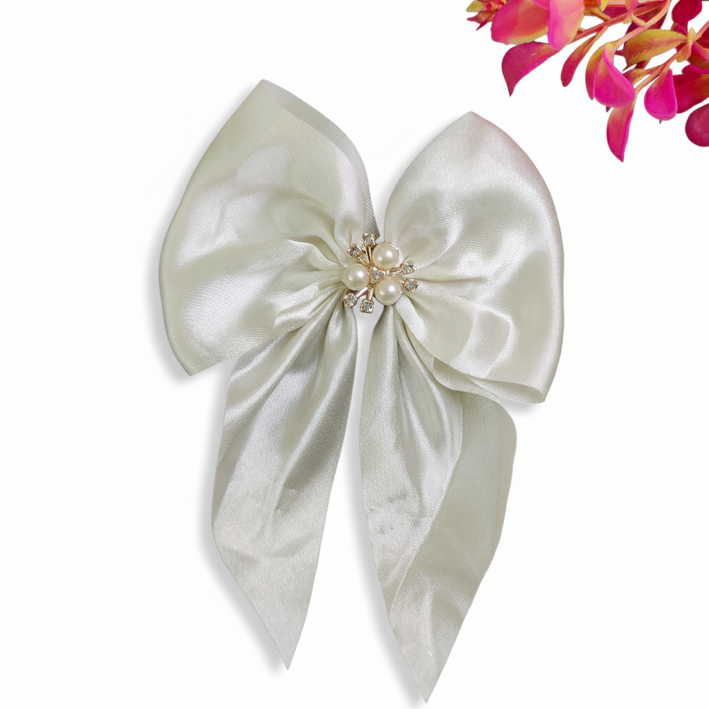 Pearl Long Bow Clips