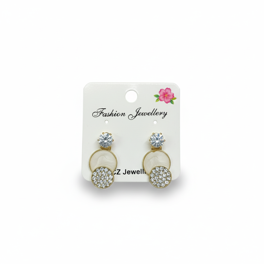 Korean Golden White Pearl Studs