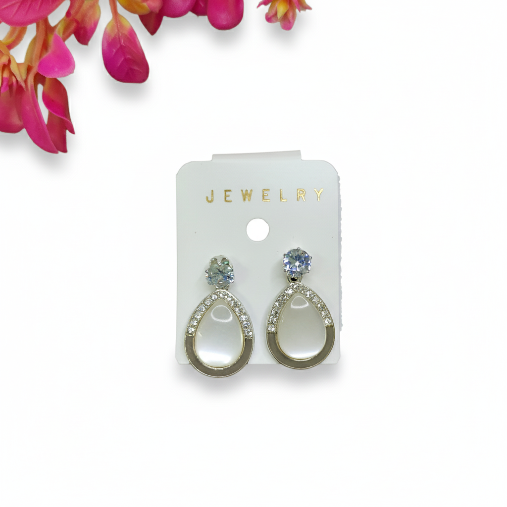 Pearl White Korean Studs