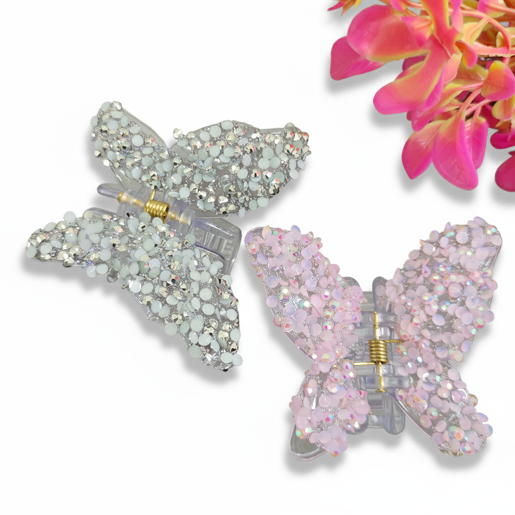 Glitter Butterfly Hair Claws