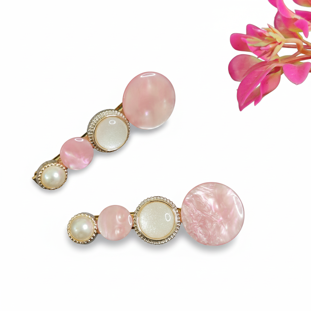 Korean Pink Pearl Clip 1 Pair