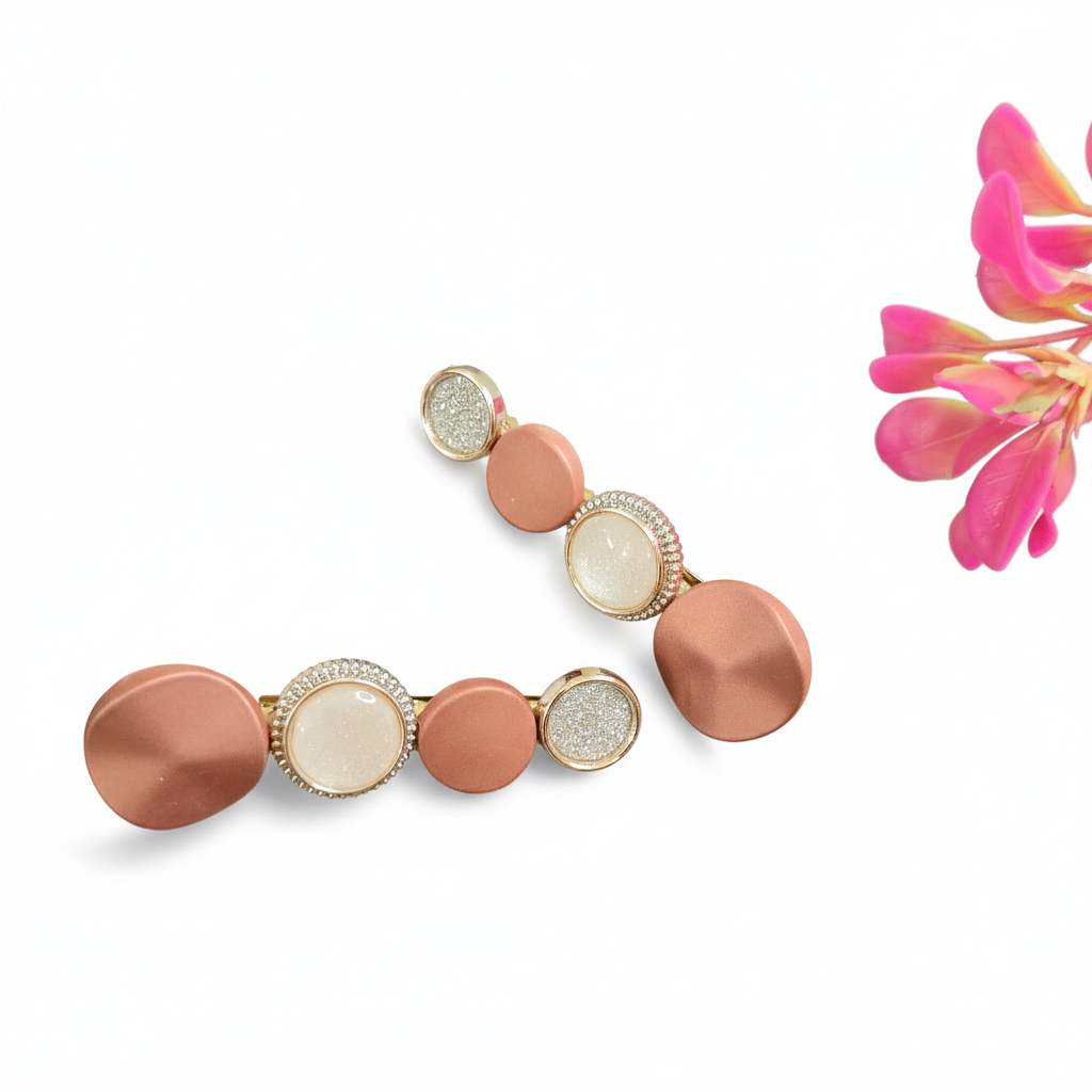 Korean Brown Pearl Clips 1 Pair