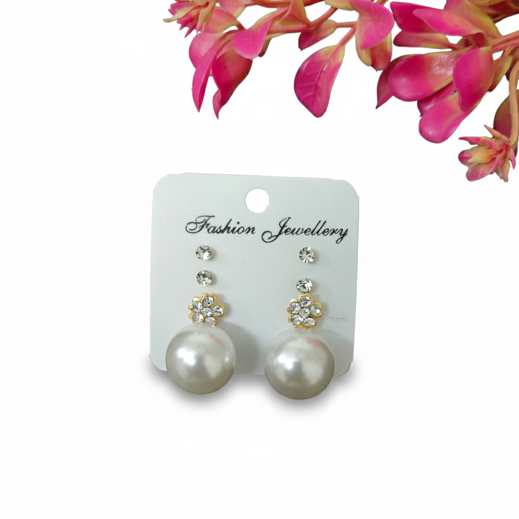 Pearl Golden Earring Combo Stud