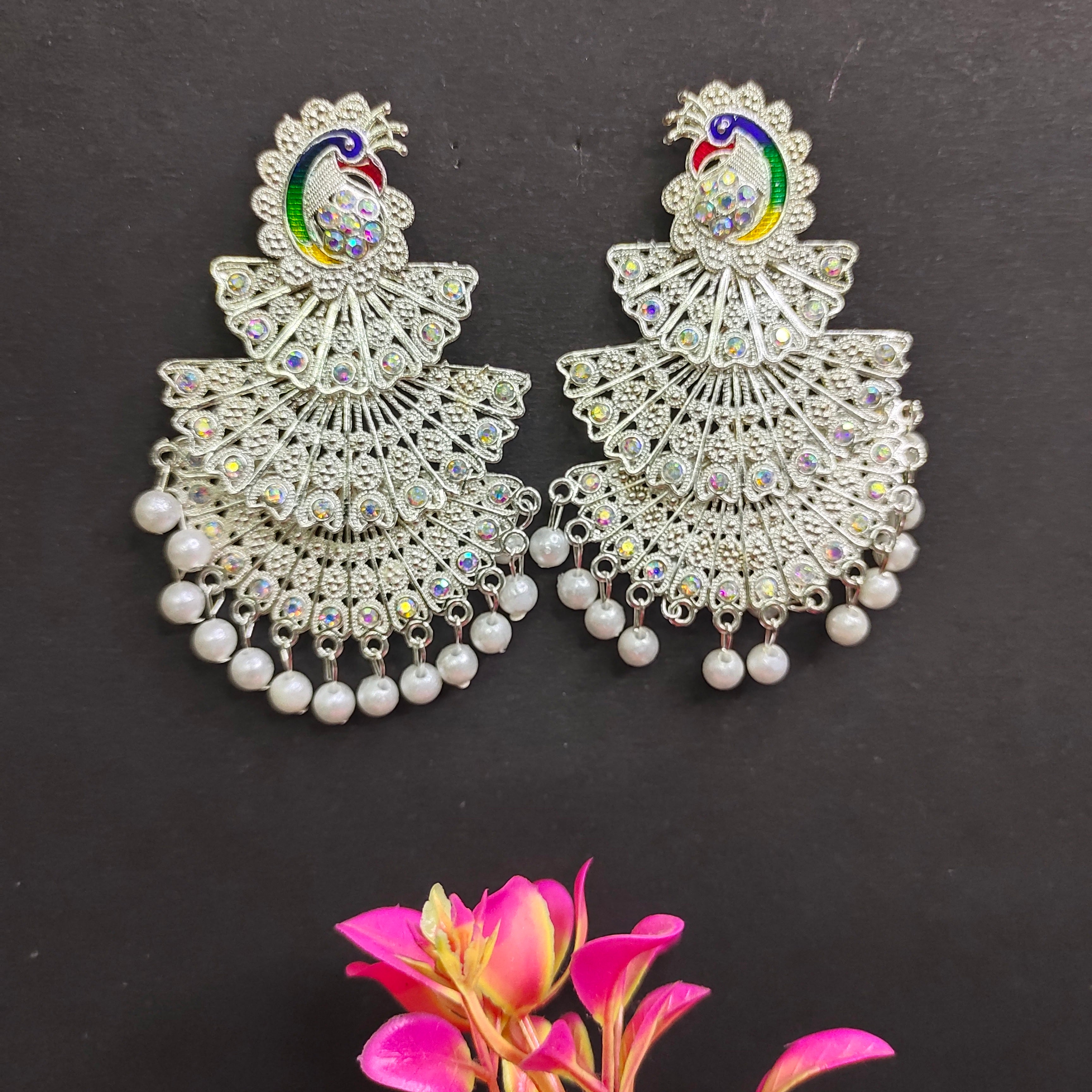Peacock Pearl Beautiful Jhumka