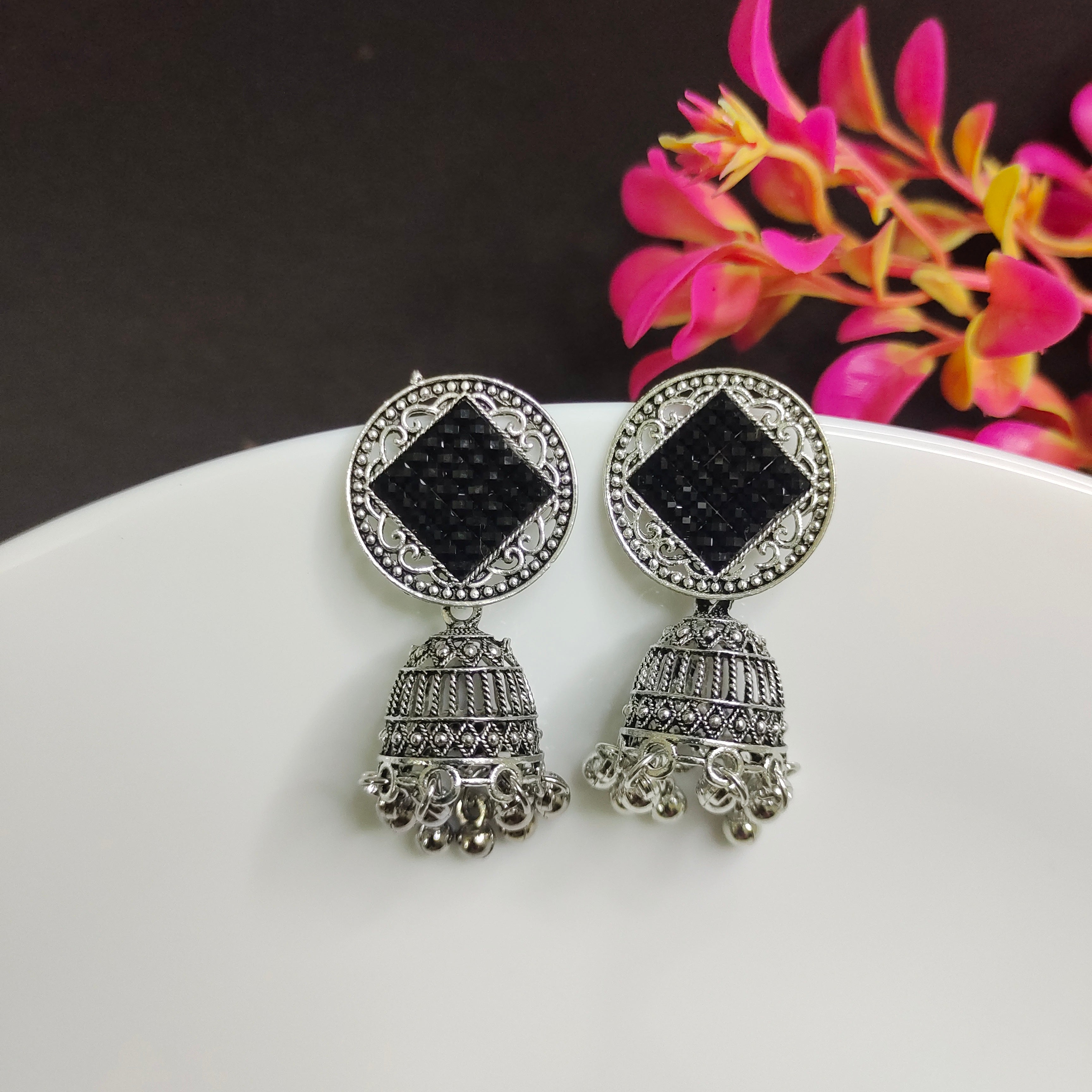 Black Oxidised Jhumka