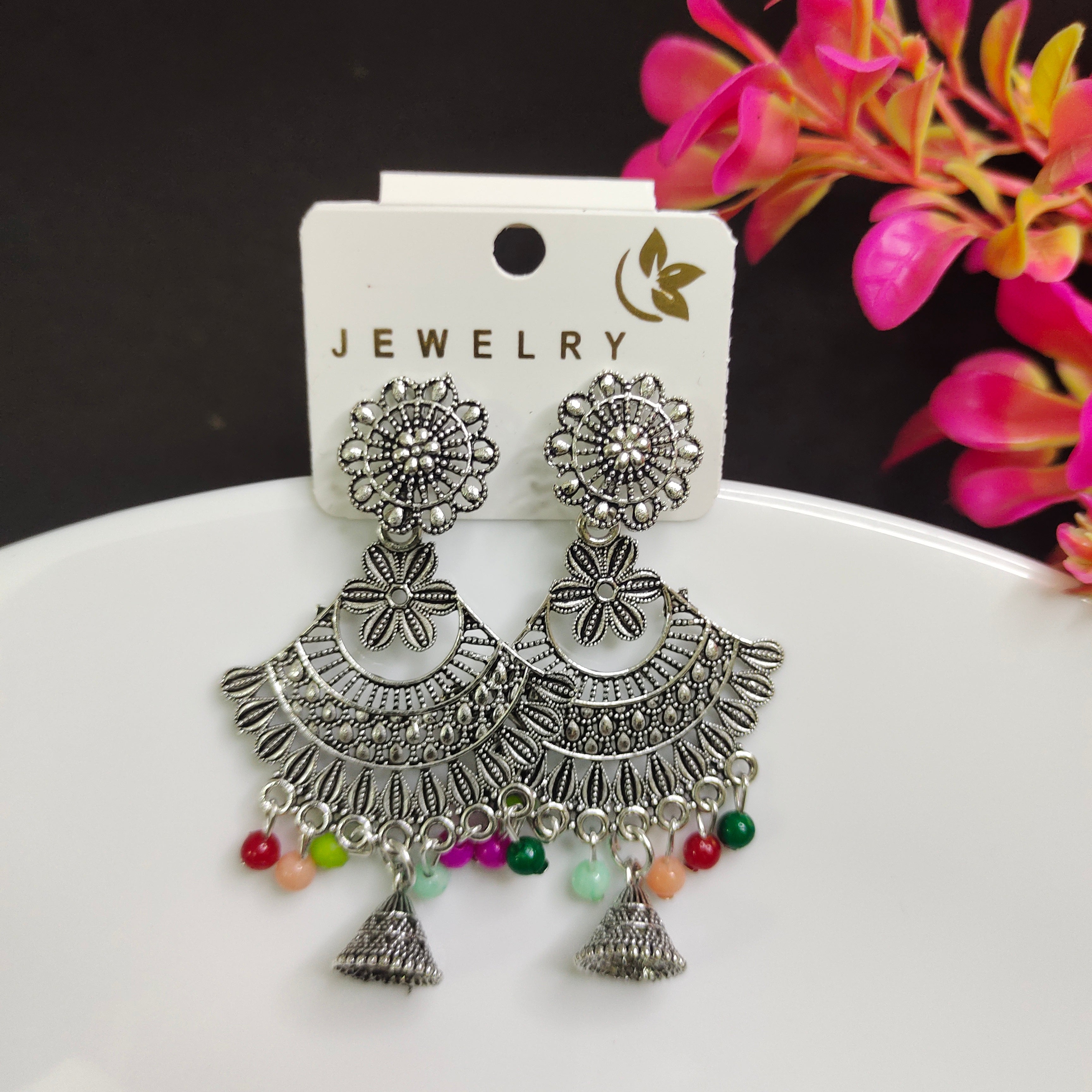Multicolor Oxidised Jhumka
