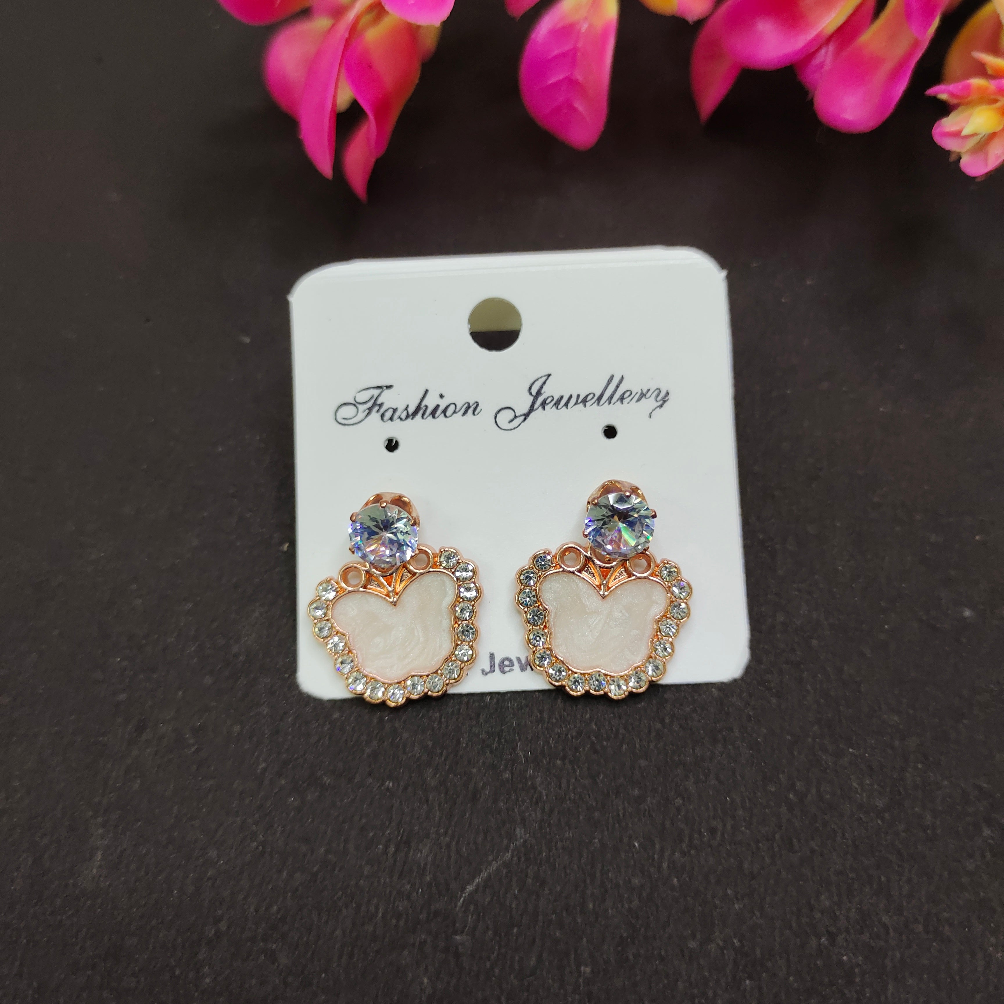 Golden Pearl Korean Studs